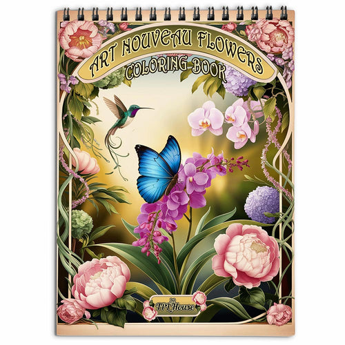 TPLHOUSE Art Nouveau Flowers Coloring Book for Adults