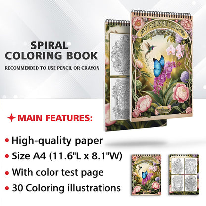 TPLHOUSE Art Nouveau Flowers Coloring Sheets for Adults