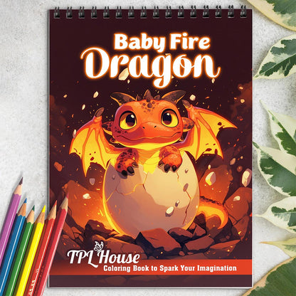 TPLHOUSE Baby Fire Dragon Coloring Book for Adults