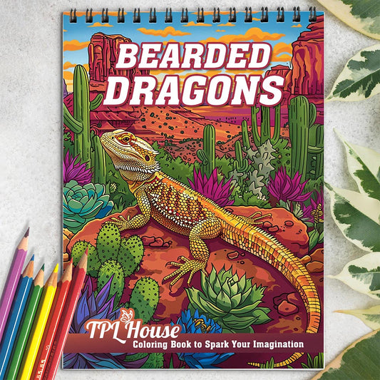TPLHOUSE Bearded Dragons Coloring Book for Adults