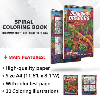 TPLHOUSE Bearded Dragons Coloring Sheets for Adults