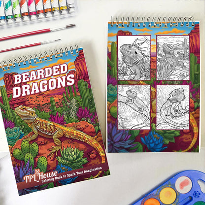 TPLHOUSE Bearded Dragons Spiral Coloring Book for Adults