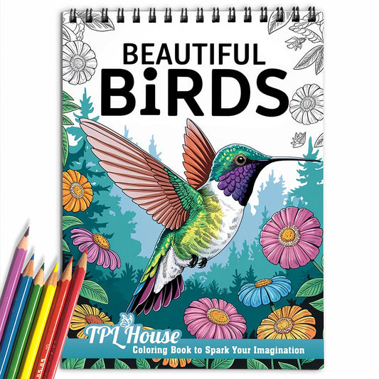 TPLHOUSE Beautiful Birds Coloring Book for Adult