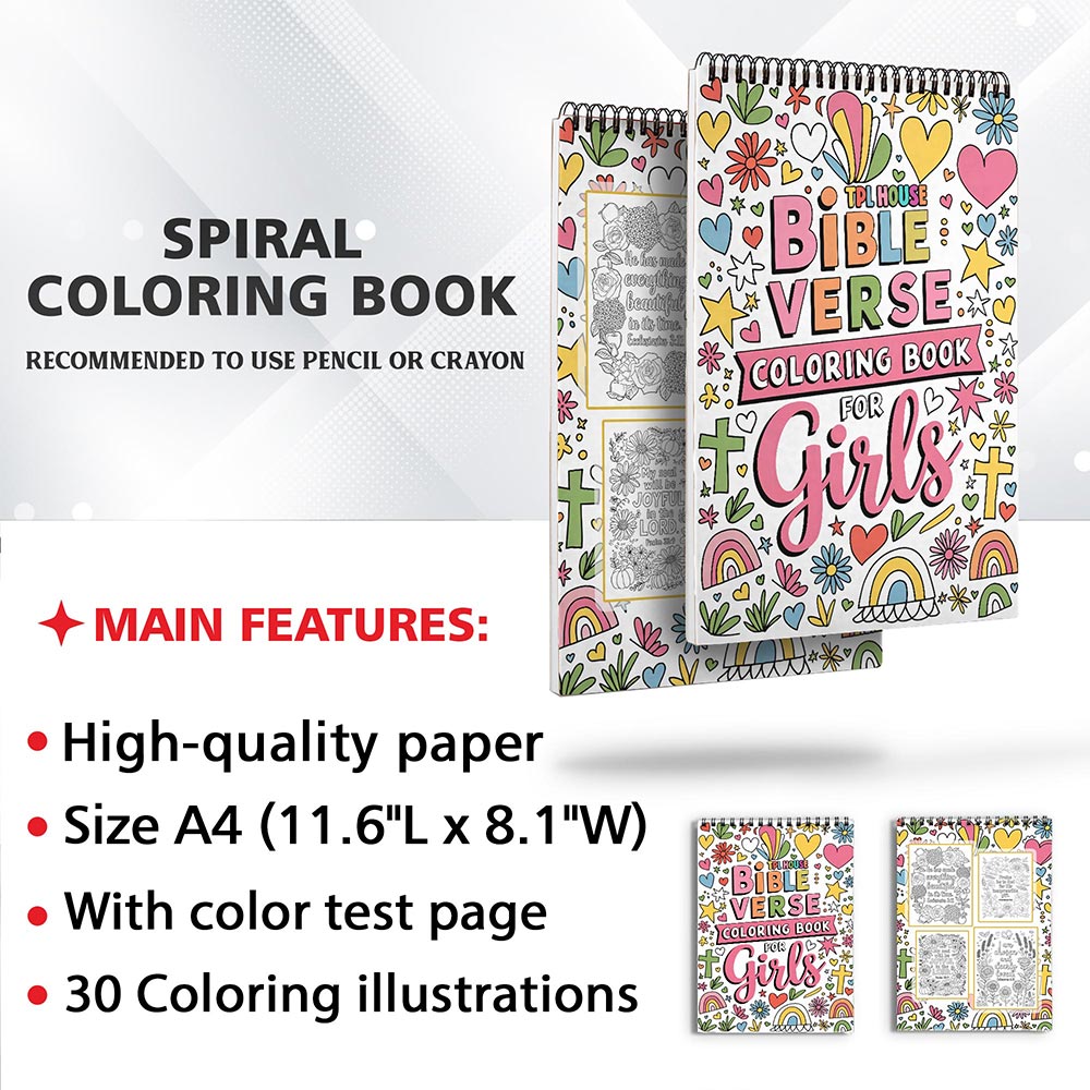 TPLHOUSE Bible Verse Coloring Sheets For Girls