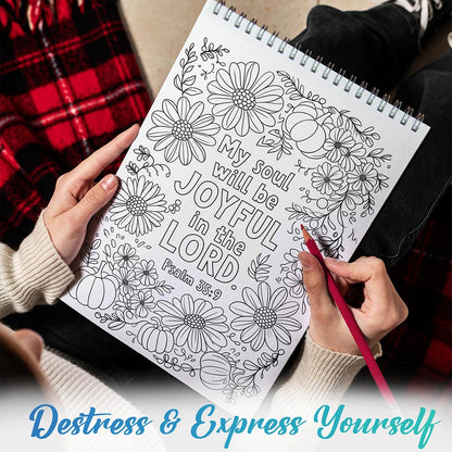 TPLHOUSE Bible Verse Coloring Book Spiral Bound For Girls