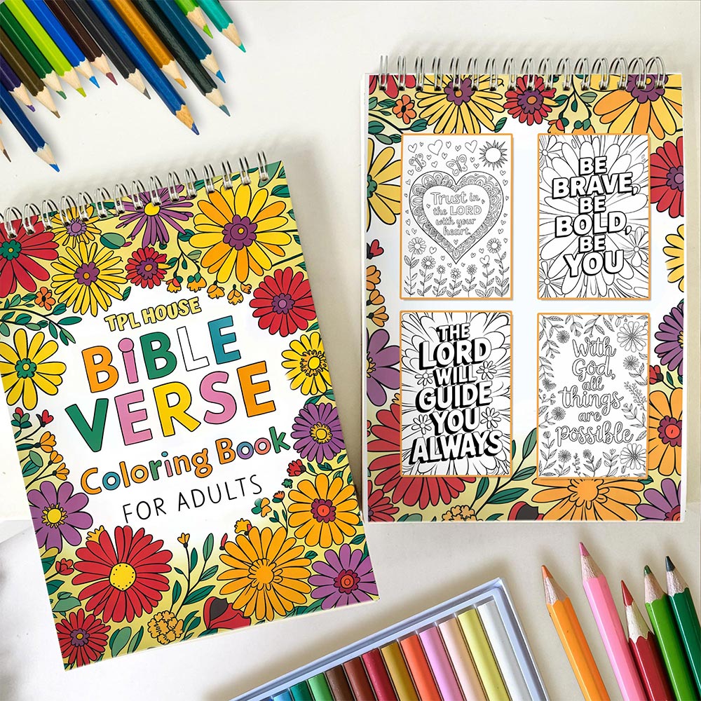 TPLHOUSE Bible Verse Spiral Coloring Book for Adults