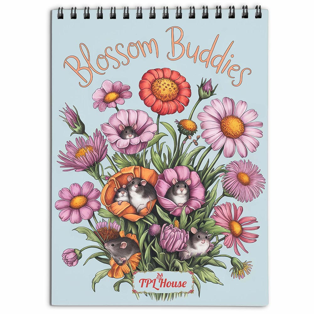 TPLHOUSE Blooming Buddies Coloring Book for Adults