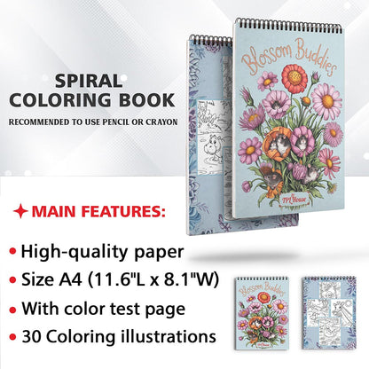 TPLHOUSE Blooming Buddies Coloring Sheets for Adults