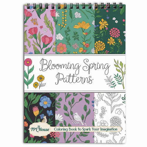 TPLHOUSE Blooming Spring Patterns  Coloring Book for Adults