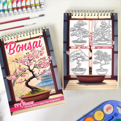 TPLHOUSE Bonsai Spiral Coloring Book for Adults