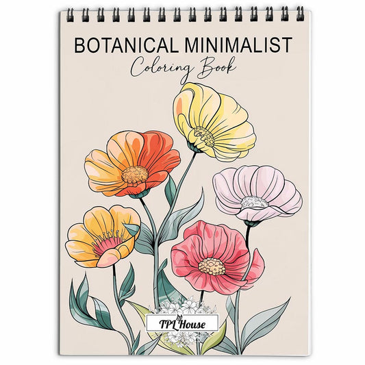 TPLHOUSE Botanical Minimalist Coloring Book for Adults