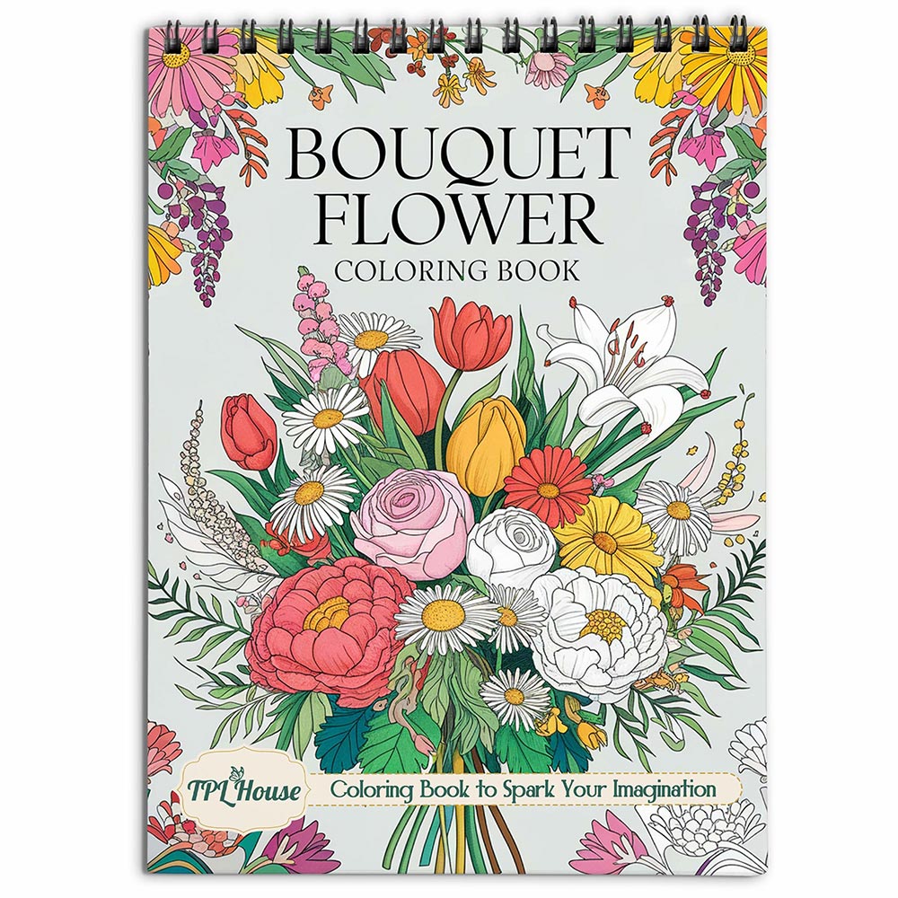 TPLHOUSE Bouquet Flower Coloring Book for Adults