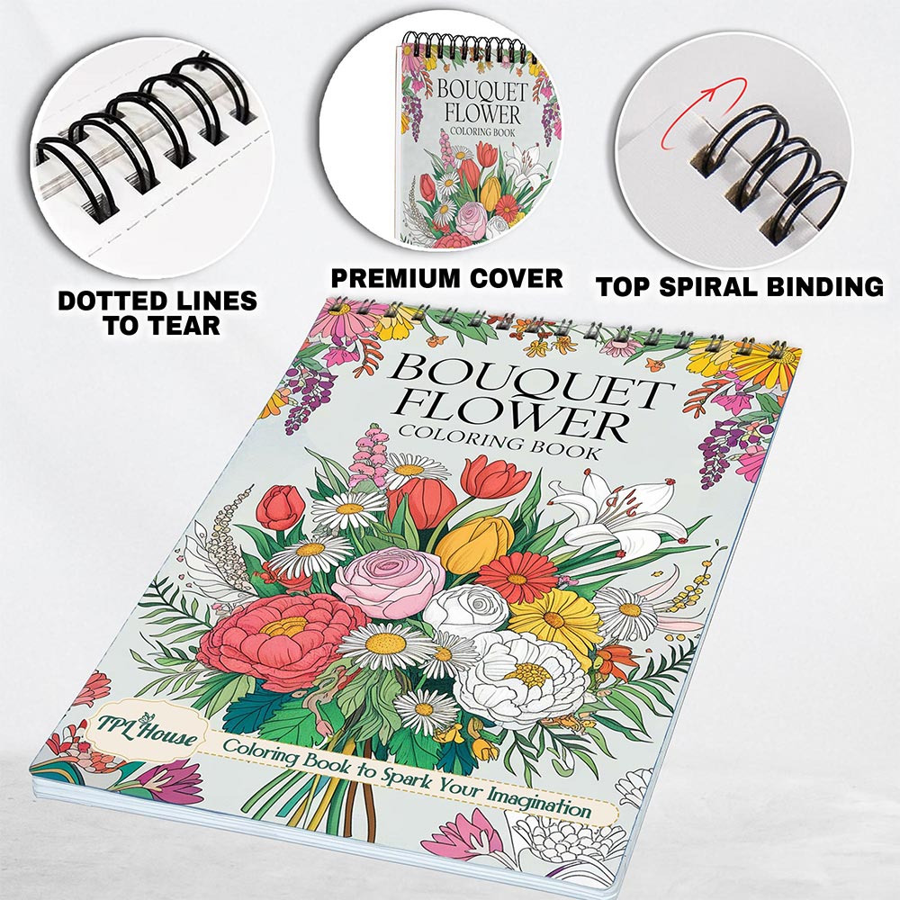 TPLHOUSE Bouquet Flower Coloring Pages for Adults
