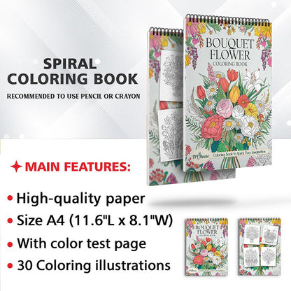TPLHOUSE Bouquet Flower Coloring Sheets for Adults