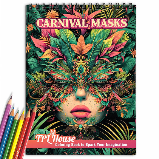 TPLHOUSE Carnival Masks Coloring Book for Adults