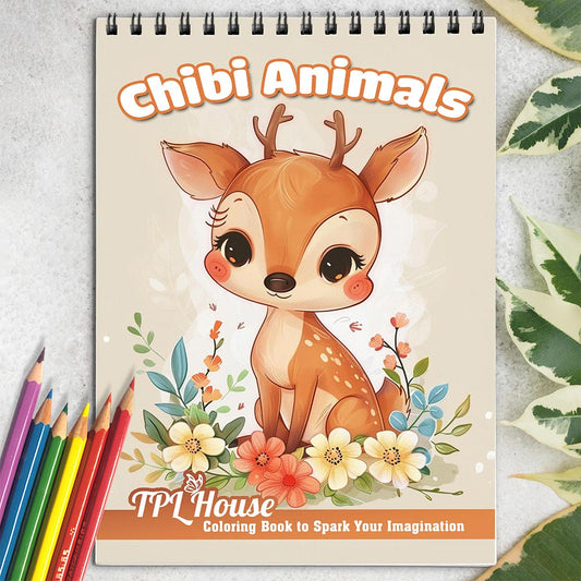 TPLHOUSE Chibi Animals Coloring Book for Adults