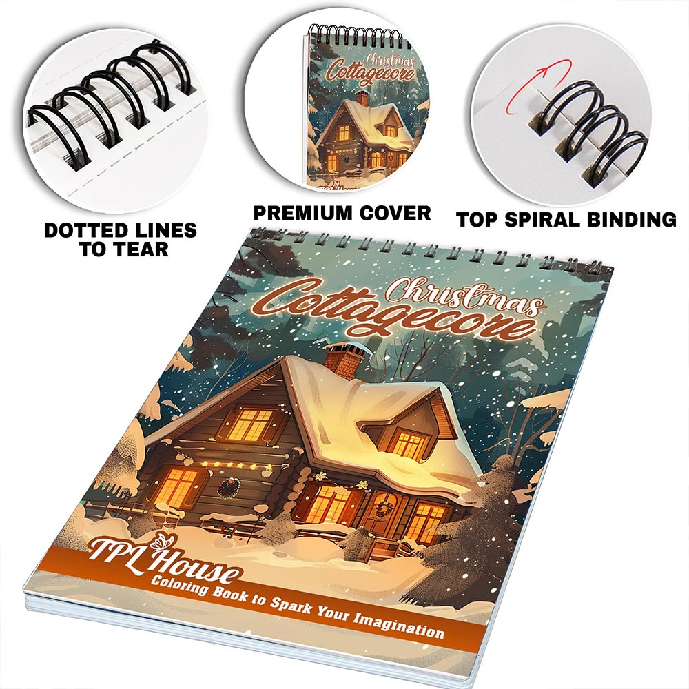 TPLHOUSE Christmas Cottagecore Coloring Pages for Adult