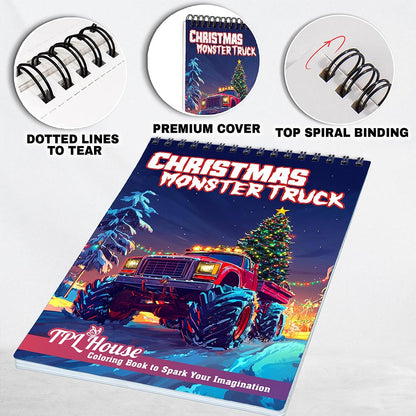 TPLHOUSE Christmas Monster Truck Coloring Pages for Adult