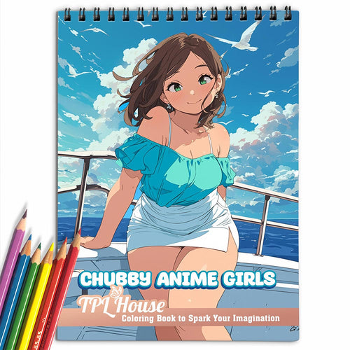 TPLHOUSE Chubby Anime Girls Coloring Book for Adults