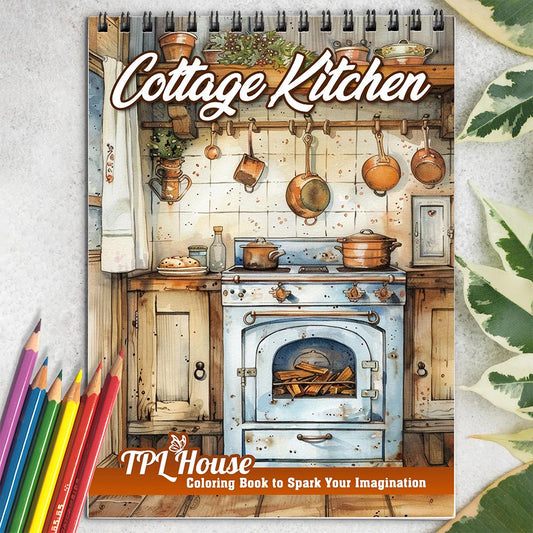 TPLHOUSE Cottage Kitchen Coloring Book for Adult