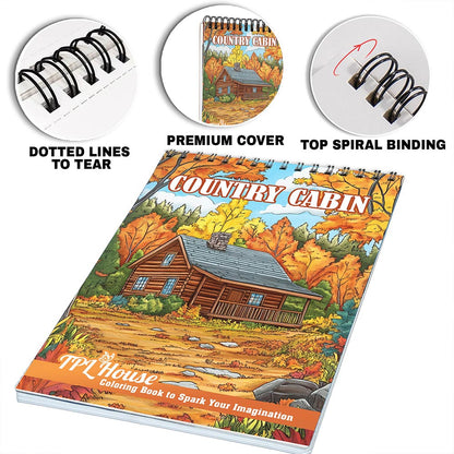 TPLHOUSE Country Cabin Coloring Pages for Adults