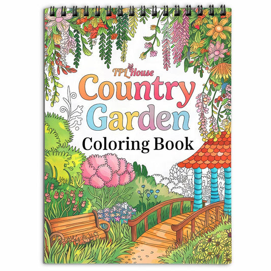 TPLHOUSE Country Garden Coloring Book for Adults
