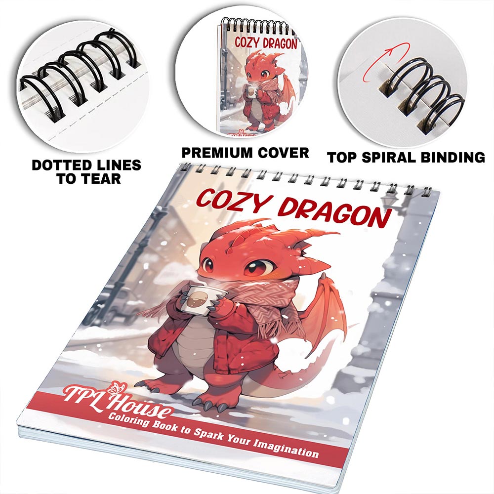 TPLHOUSE Cozy Dragon Coloring Pages for Adults