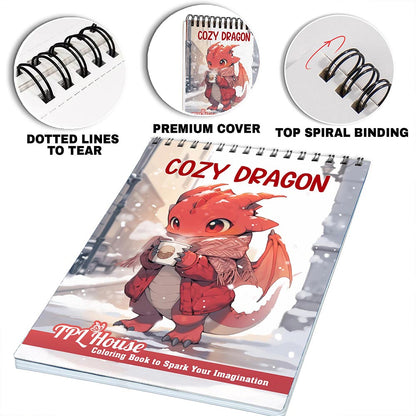 TPLHOUSE Cozy Dragon Coloring Pages for Adults