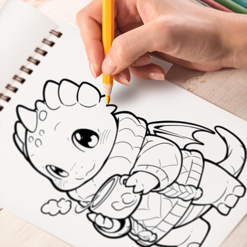 TPLHOUSE Cozy Dragon Coloring Book Spiral Bound for Adults