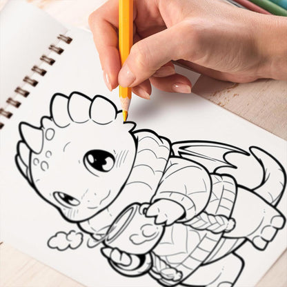TPLHOUSE Cozy Dragon Coloring Book Spiral Bound for Adults