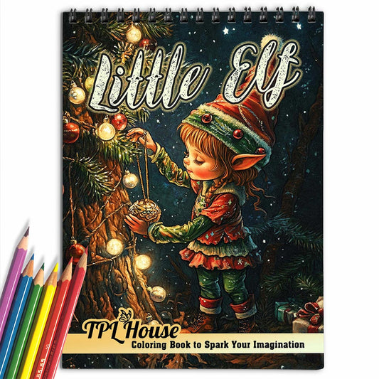 TPLHOUSE Cozy Elf Coloring Book for Adults