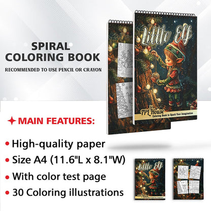 TPLHOUSE Cozy Elf Coloring Sheets for Adults