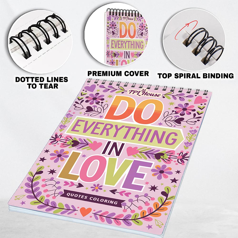 TPLHOUSE Do everything in love Bible Verse Coloring Pages for Adults