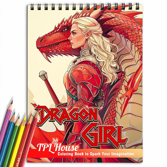 TPLHOUSE Dragon Girl Coloring Book for Adult