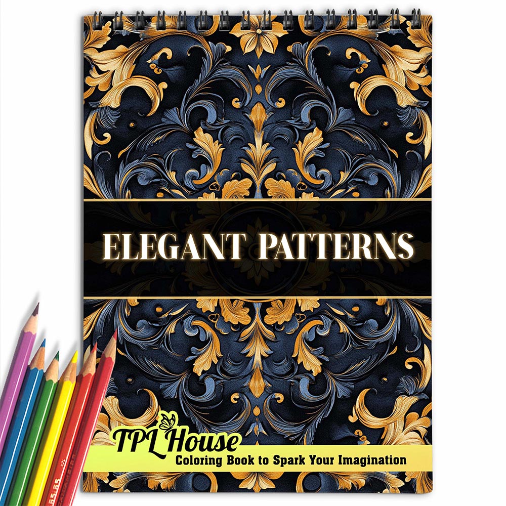 TPLHOUSE Elegant Patterns Coloring Book for Adults