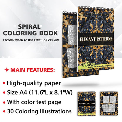 TPLHOUSE Elegant Patterns Coloring Sheets for Adults