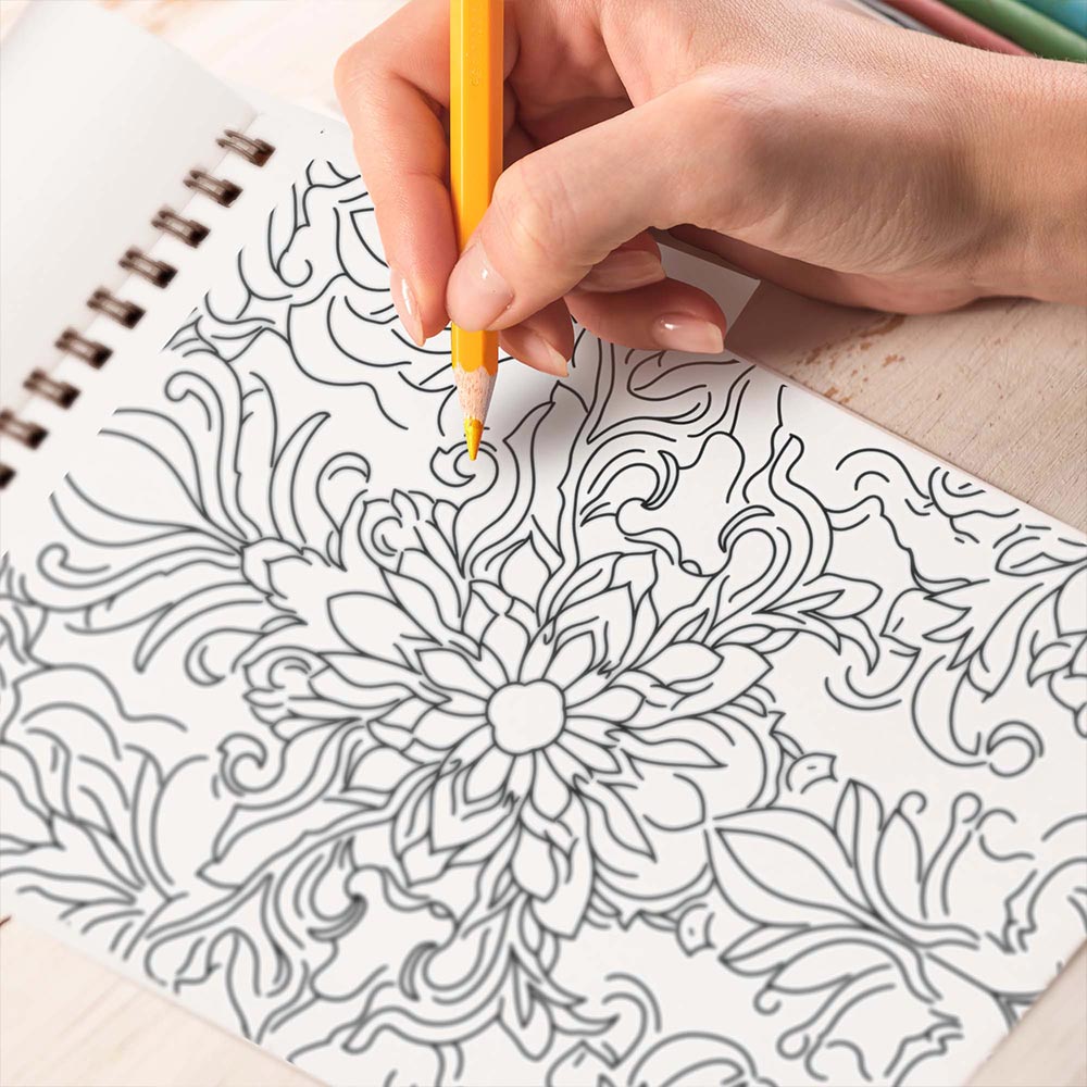 TPLHOUSE Elegant Patterns Coloring Book Spiral Bound for Adults