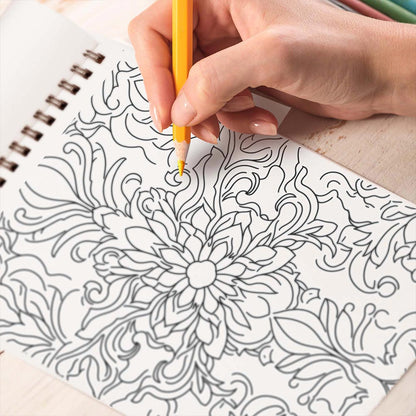 TPLHOUSE Elegant Patterns Coloring Book Spiral Bound for Adults