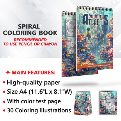 TPLHOUSE Enchanted Atlat Coloring Sheets for Adult