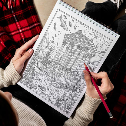 TPLHOUSE Enchanted Atlat Spiral Bound Coloring Book for Adult