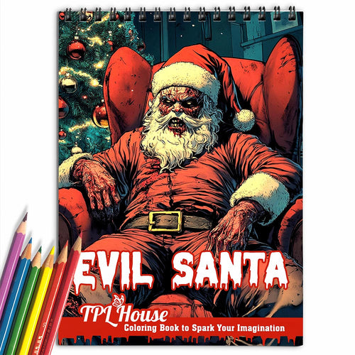 TPLHOUSE Evil Santa Coloring Book for Adult