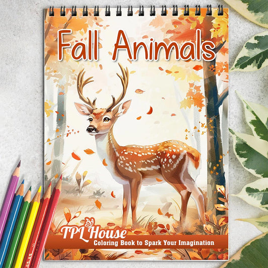 TPLHOUSE Fall Animals Coloring Book for Adult