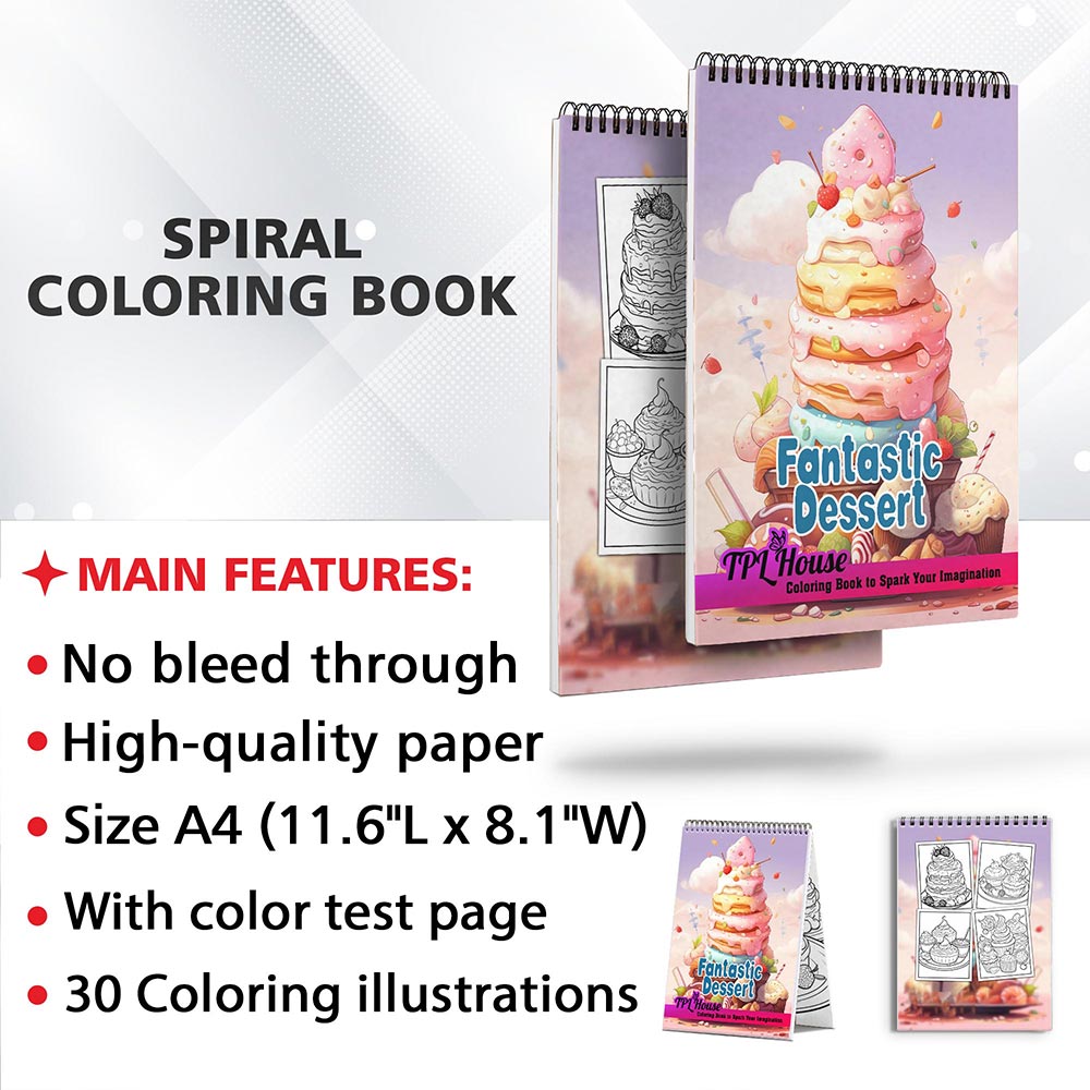 TPLHOUSE Fantastic Dessert Coloring Sheets for Adult
