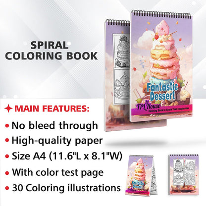 TPLHOUSE Fantastic Dessert Coloring Sheets for Adult