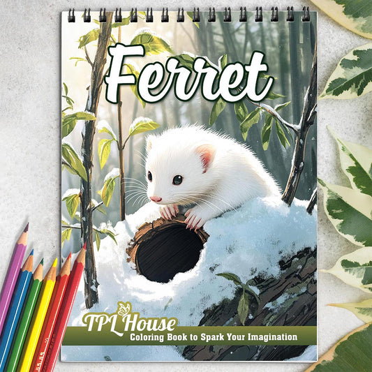 TPLHOUSE Ferret Coloring Book for Adults