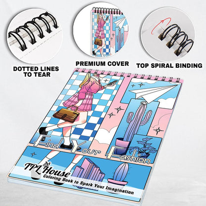 TPLHOUSE Find Your Fashion Coloring Pages for Adults