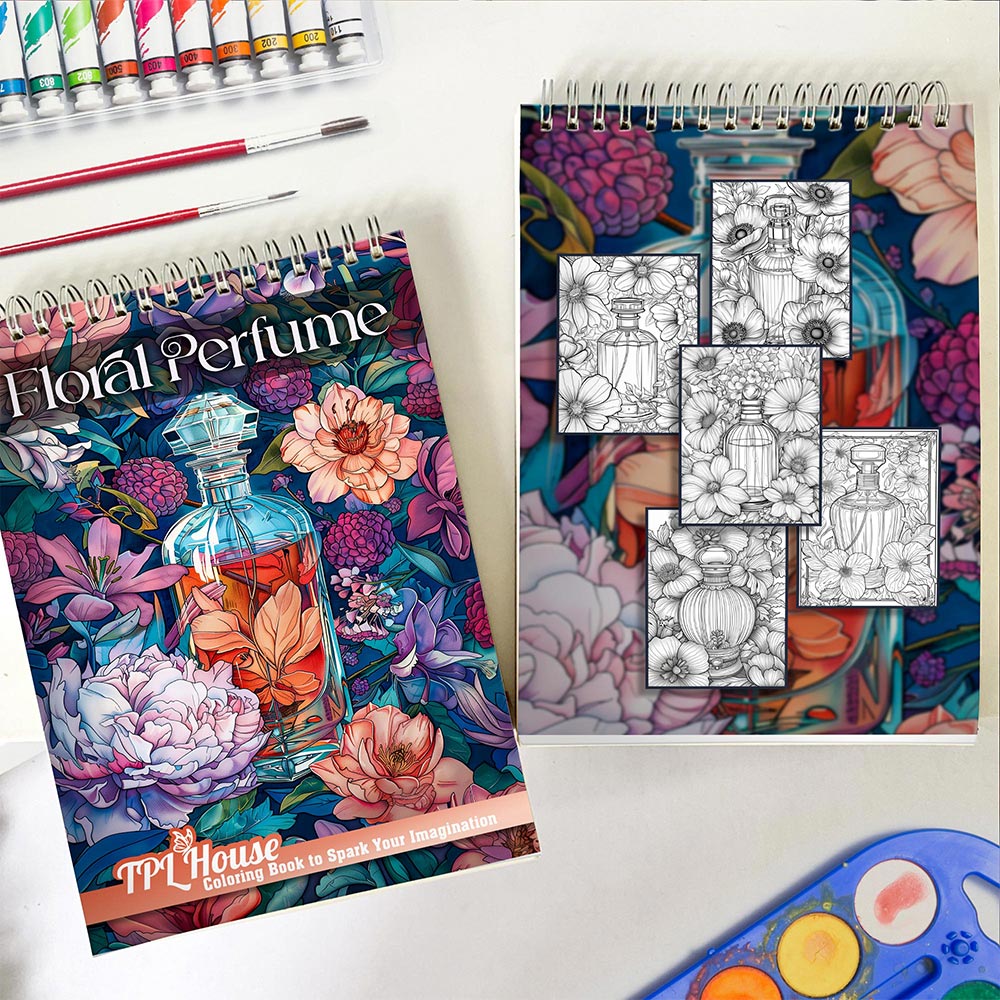 TPLHOUSE Floral Perfume Spiral Coloring Book for Adults