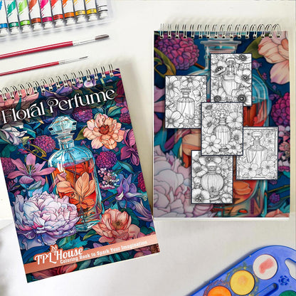 TPLHOUSE Floral Perfume Spiral Coloring Book for Adults