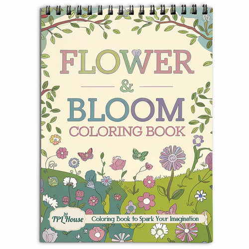 TPLHOUSE Flower & Bloom Coloring Book for Adults