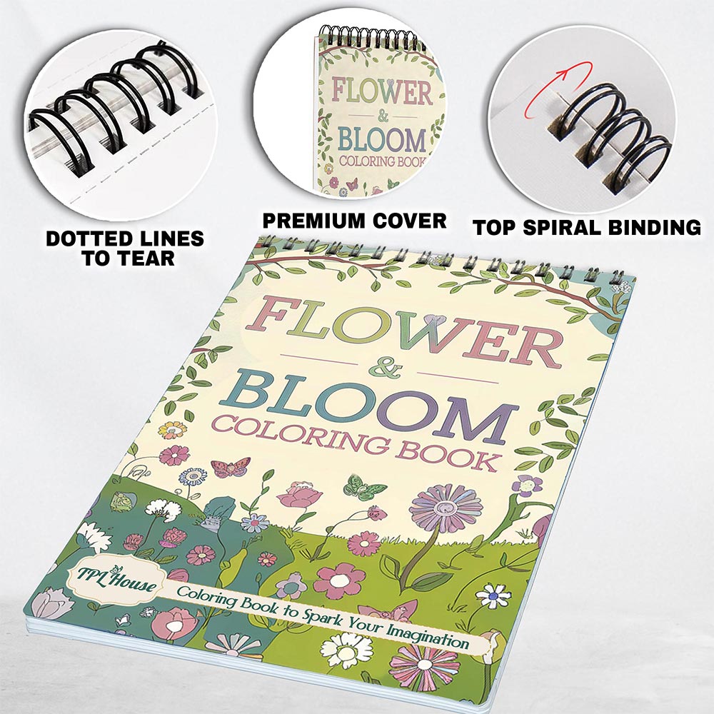 TPLHOUSE Flower & Bloom Coloring Pages for Adults